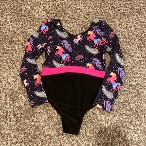 Girls unicorn gymnastics leotard